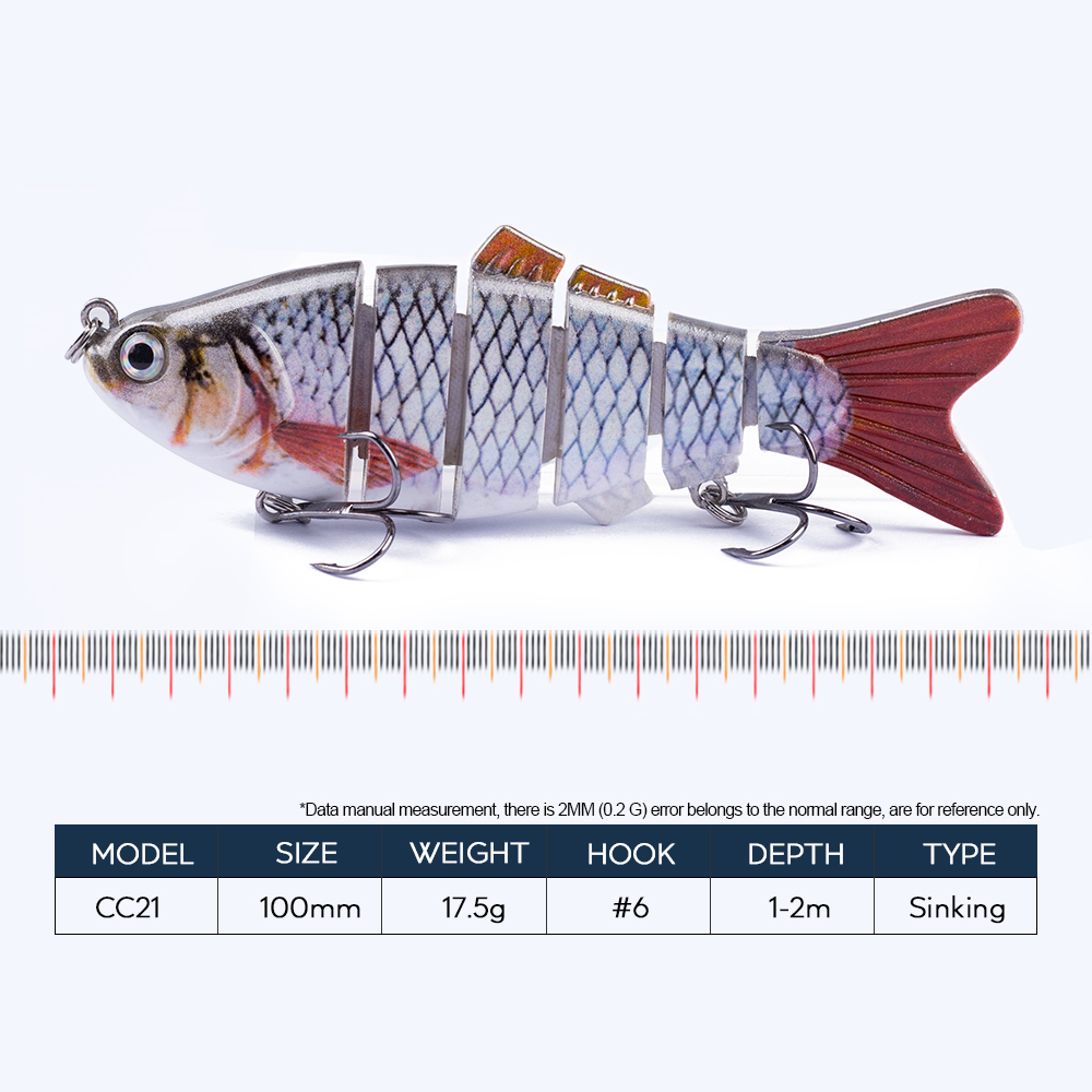 Hanlin 5 개/대 멀티 관절 10cm 16.5g  - Fishing Lure Spinner 리뷰 및 가격