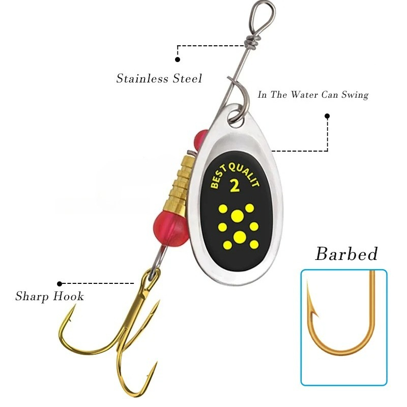 최신 금속 스푼 스피너 낚시 미끼 10pcs 세트 Sp - Fishing Lure Crankbait 리뷰 및 가격