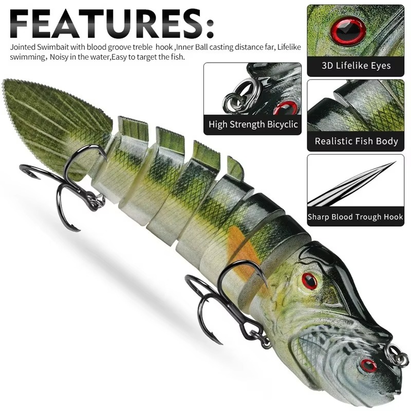 8-조인트 리얼리스틱 루어 8-섹션 로치 소프트 플라스 - Fishing Lure Popper 리뷰 및 가격