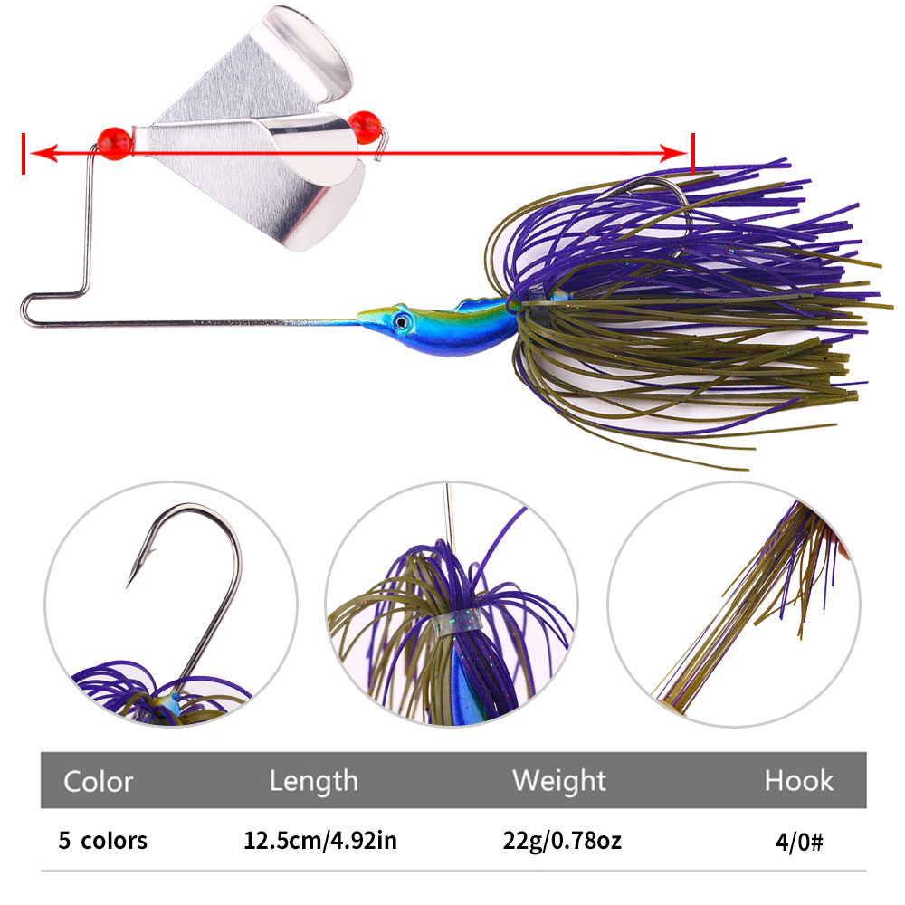 22g 버즈베이트 낚시 루어, 프로펠러 블레이드 실리콘 - Fishing Lure Buzzbait 리뷰 및 가격