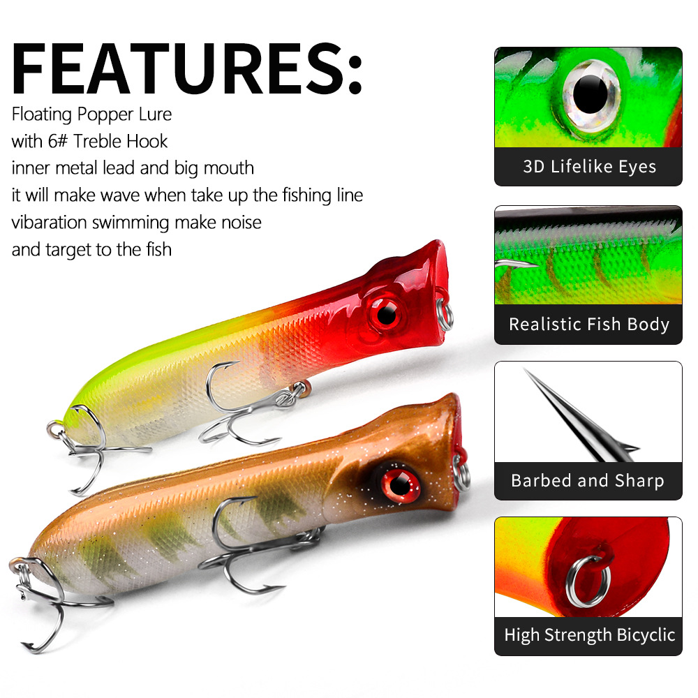민물 낚시용 프리미엄 롱 캐스팅 포퍼, 강한 후크 및  - Fishing Lure Popper 리뷰 및 가격